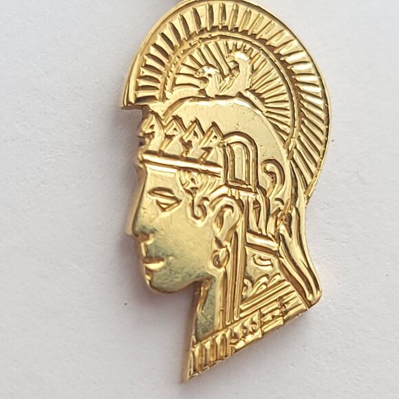 24K Gold Athena Pendant, Greek Goddess Necklace, Ancient Mythology Gold Charm - Picture 7 of 13